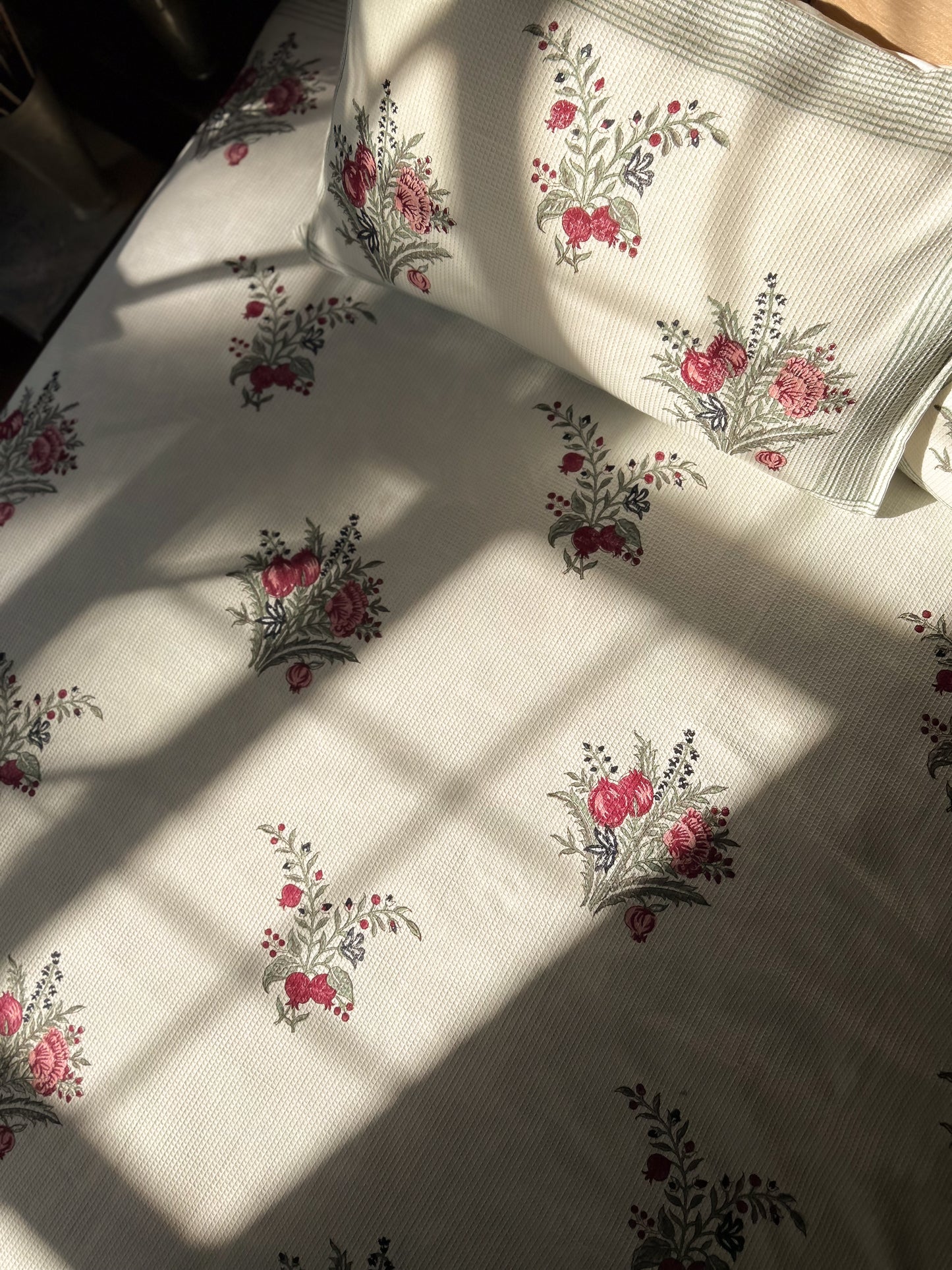 Pomegranate Waffle Bed Set