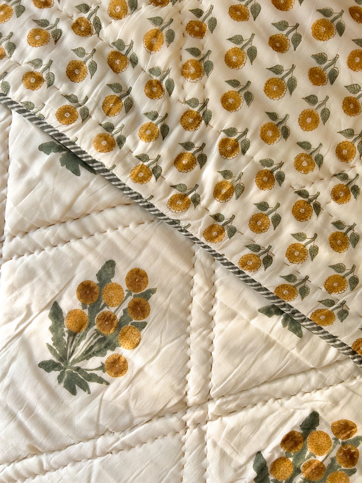 French Marigold Muslin Razai