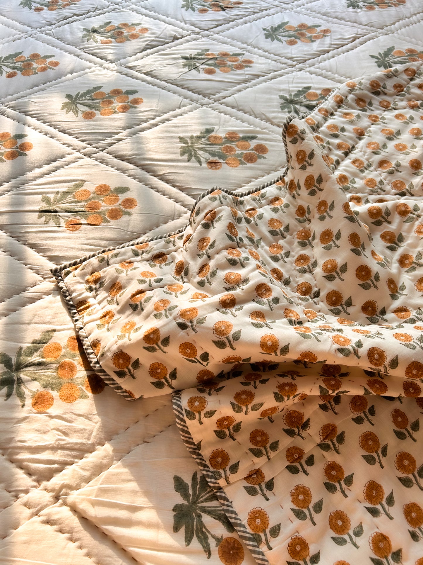 French Marigold Muslin Razai