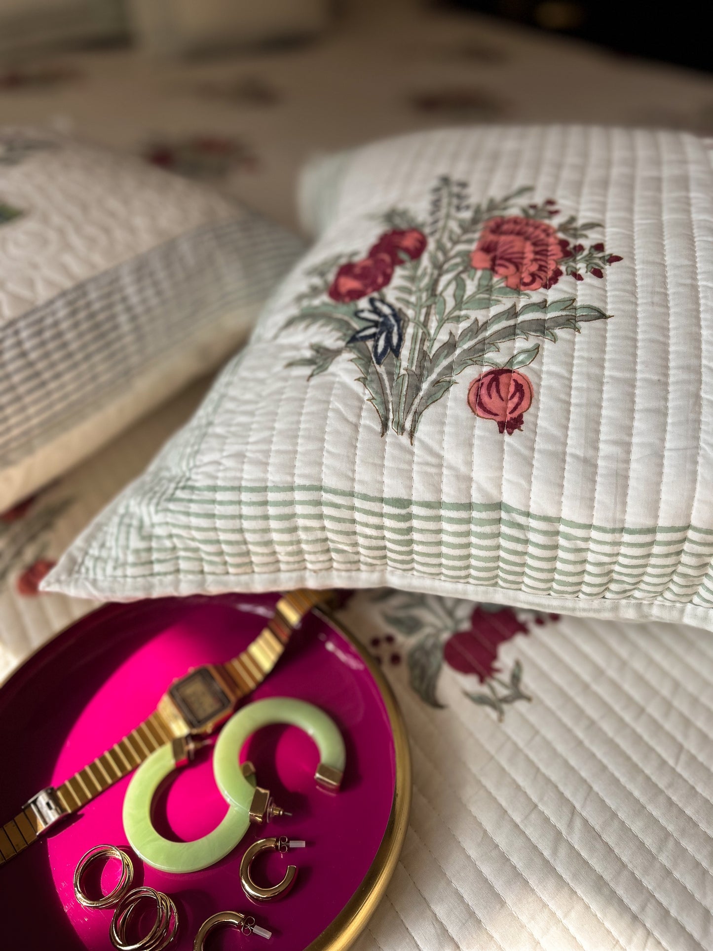 Pomegranate Quilted Pillow Covers