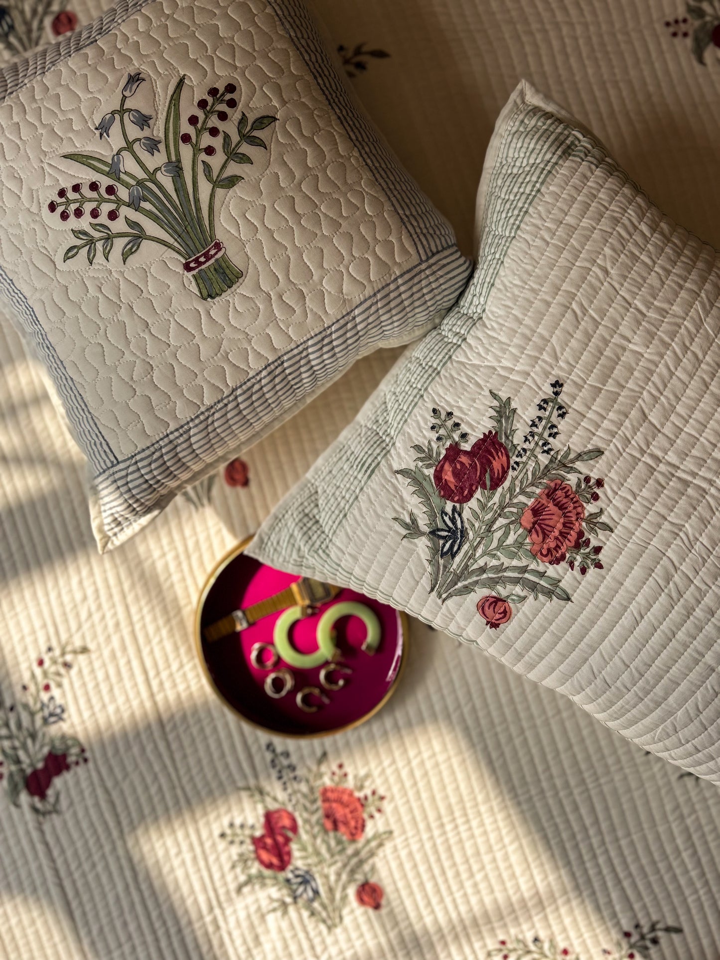 Pomegranate Quilted Pillow Covers