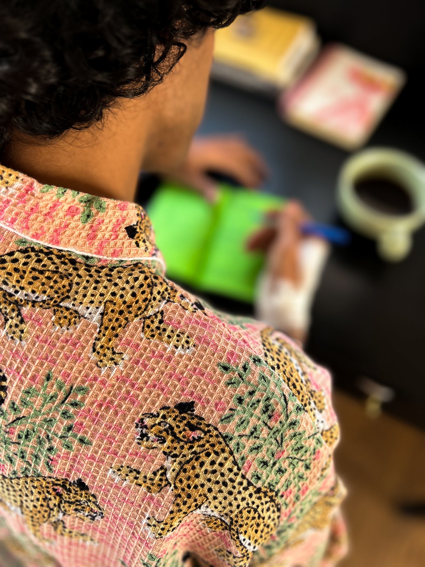 Gentle Leopard Bath Robe in Peach